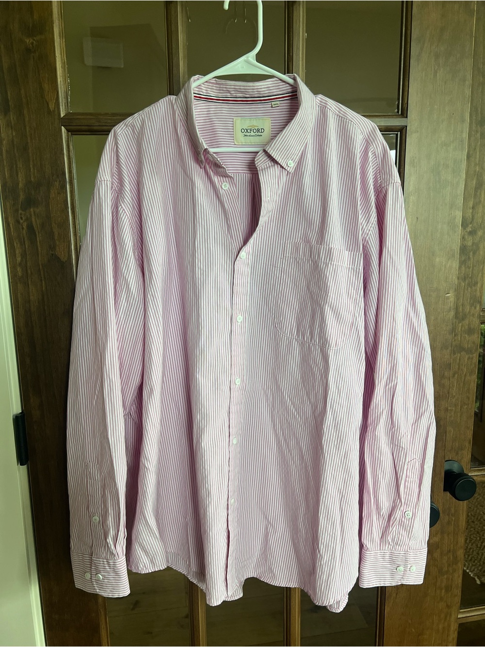 Oxford Pink and White Narrow-Striped Button-Down Shirt